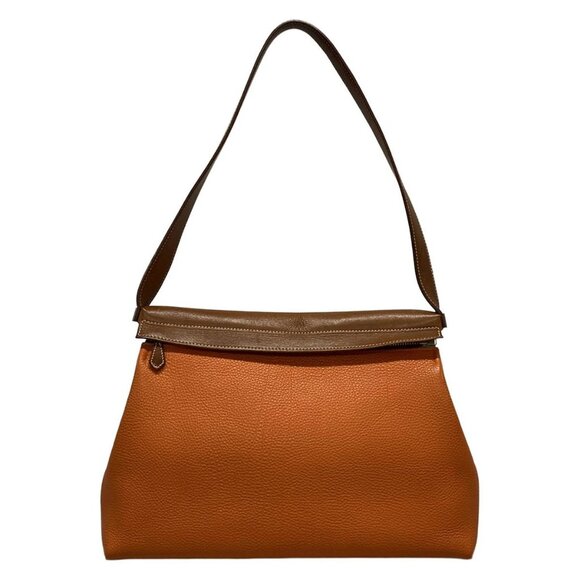 Auth HERMES Yoeh Bag Orange Brown Togo Leather Unconfirmed Shoulder Bag - Picture 1 of 16